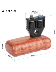 Empuñadura de Madera CAMVATE para DSLR y Jaula de Video 2