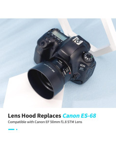 Capucha de lente Canon EF 50mm f/1.8 STM Kiwifotos LH-68 2