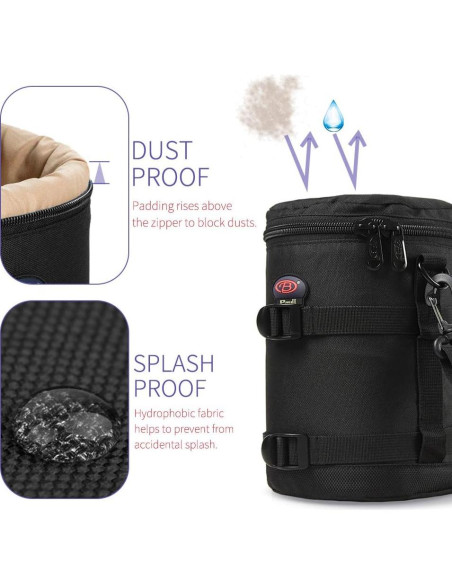 Funda para Lentes de Cámara HE JIU BL-0006 Impermeable 11x17.5cm Funda para Lentes de Cámara HE JIU BL-0006 Impermeable 11x17.5cm