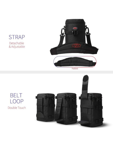 Funda para Lentes de Cámara HE JIU BL-0006 Impermeable 11x17.5cm Funda para Lentes de Cámara HE JIU BL-0006 Impermeable 11x17.5cm