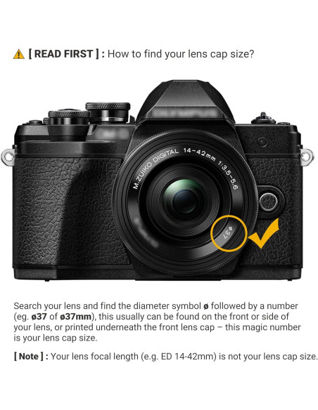 Kit de 2 Tapas de Lente Frontal 37mm PROfezzion con Soporte