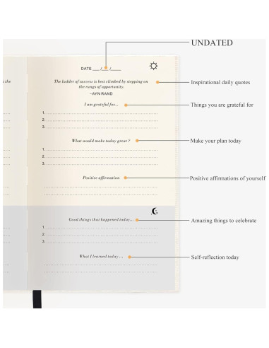 Diario de Gratitud GOSSIP FOX Beige - No Datado, 6 Meses