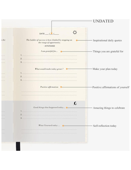 Diario de Gratitud GOSSIP FOX Beige - No Datado, 6 Meses