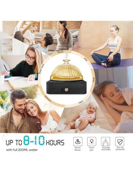 Difusor de Aceite Esencial Levoair de Vidrio 200ml con Madera