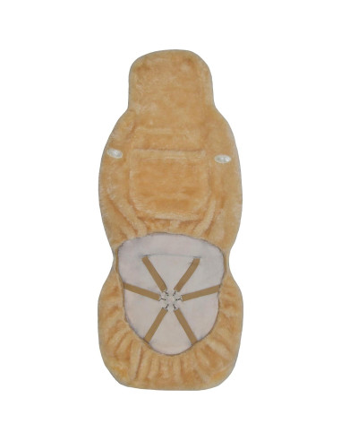 Cubierta de Asiento de Coche Eurow de Piel de Oveja Beige 142x58cm