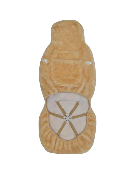 Cubierta de Asiento de Coche Eurow de Piel de Oveja Beige 142x58cm Cubierta de Asiento de Coche Eurow de Piel de Oveja Beige 142x58cm