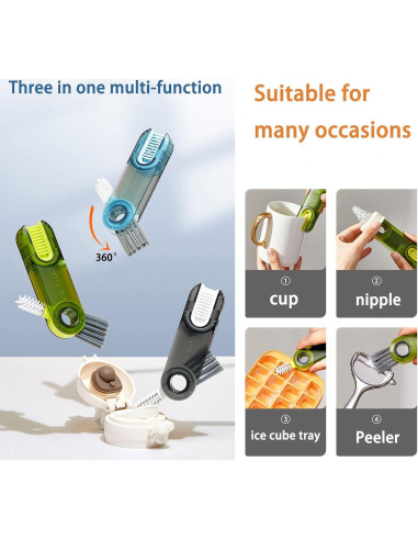 Paquete de 3 Cepillos de Limpieza Multifuncionales Faiwuoi