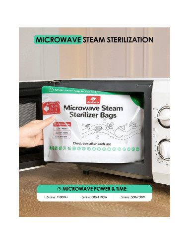 Bolsa de Esterilización a Vapor DEARLOMUM 8 Unidades Reutilizables