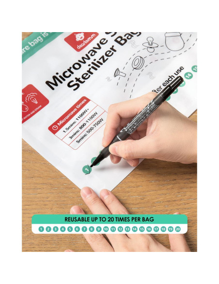 Bolsa de Esterilización a Vapor DEARLOMUM 8 Unidades Reutilizables