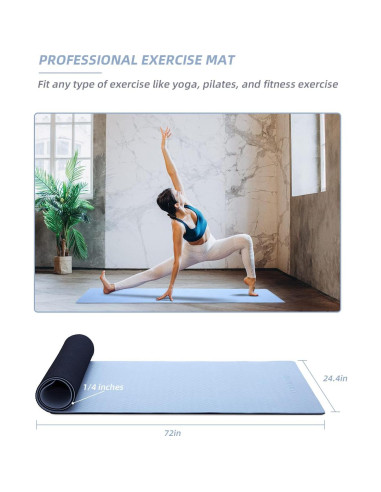 Esteras de Yoga Antideslizantes COOLMOON 182.88x62.23cm TPE