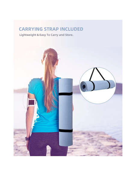 Esteras de Yoga Antideslizantes COOLMOON 182.88x62.23cm TPE