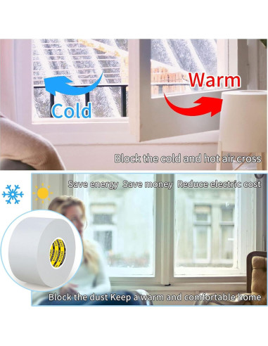 Cinta de Sellado de Ventanas MILEQEE 4.8cm x 20.1m Aislante