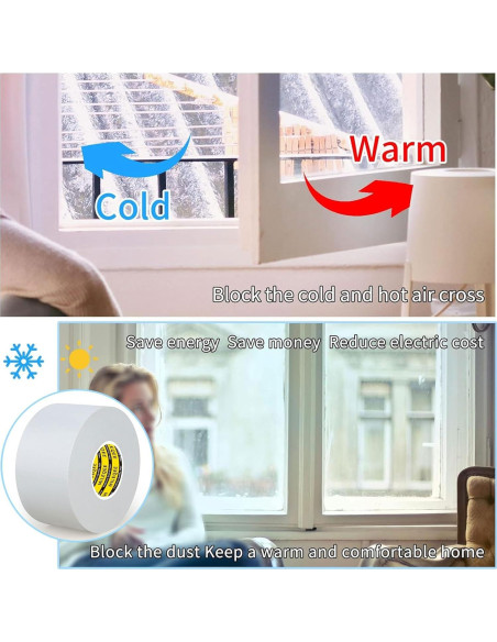 Cinta de Sellado de Ventanas MILEQEE 4.8cm x 20.1m Aislante Cinta de Sellado de Ventanas MILEQEE 4.8cm x 20.1m Aislante