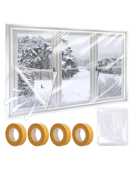 Kit de Aislamiento de Ventanas Dxmimer 160x600 cm con Cinta Doble Cara