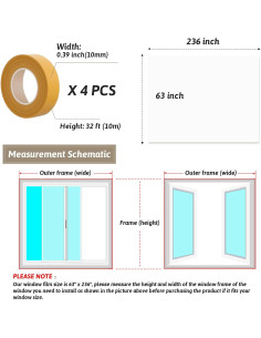 Kit de Aislamiento de Ventanas Dxmimer 160x600 cm con Cinta Doble Cara 2