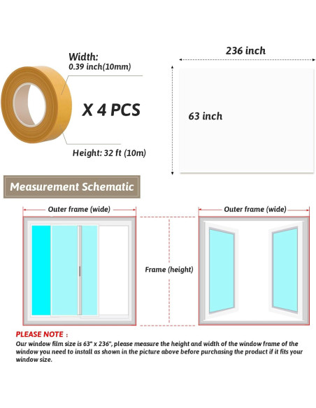 Kit de Aislamiento de Ventanas Dxmimer 160x600 cm con Cinta Doble Cara