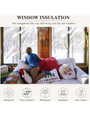 Kit de Aislamiento de Ventanas Dxmimer 160x600 cm con Cinta Doble Cara