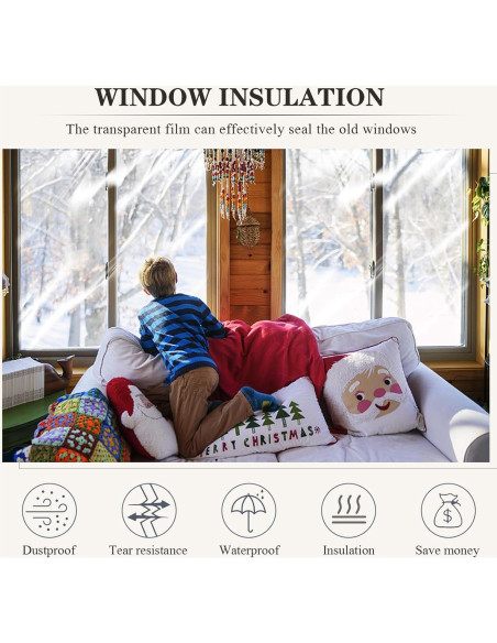 Kit de Aislamiento de Ventanas Dxmimer 160x600 cm con Cinta Doble Cara