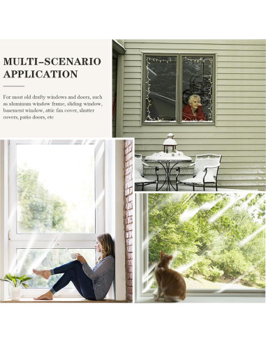 Kit de Aislamiento de Ventanas Dxmimer 160x600 cm con Cinta Doble Cara