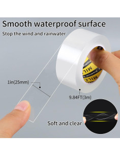 Cinta de Sellado Transparente MILEQEE 3m x 2.54cm Aislante 2