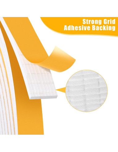 Cinta de Espuma Aislante Amzjjle 16 Pies 1.27 cm Blanco