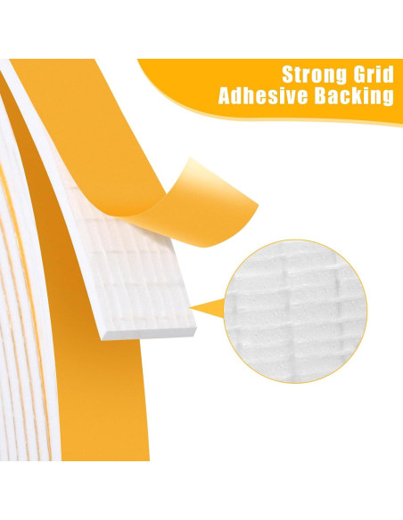 Cinta de Espuma Aislante Amzjjle 16 Pies 1.27 cm Blanco