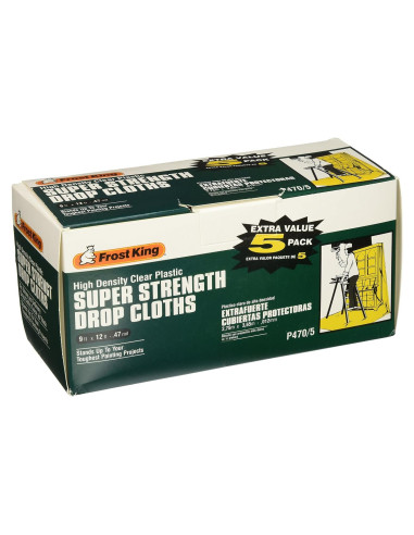 Trapos de Pintura Frost King P470 2.74x3.66m Plástico Claro