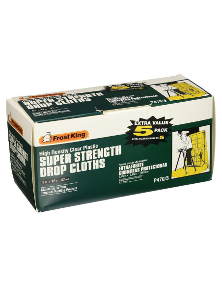 Trapos de Pintura Frost King P470 2.74x3.66m Plástico Claro