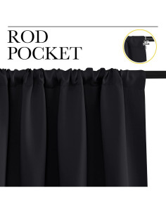 Cortinas Blackout NICETOWN 2 Paneles 106.68x160 cm Negro 2