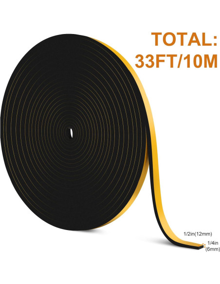 Burlete para Puertas Ninsula 10m x 1.27cm Espuma Aislante Burlete para Puertas Ninsula 10m x 1.27cm Espuma Aislante