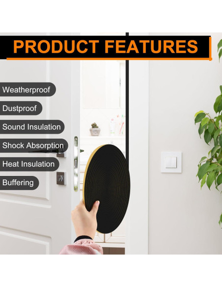 Burlete para Puertas Ninsula 10m x 1.27cm Espuma Aislante Burlete para Puertas Ninsula 10m x 1.27cm Espuma Aislante