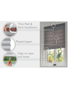 Sombra Plisada Oscurecimiento Redi Shade Gris 91x182 cm 6 Pzas 2