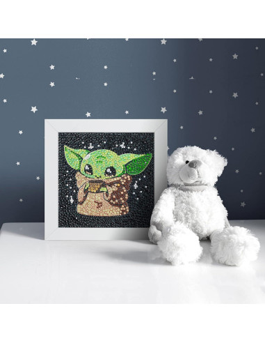 Kit de Pintura de Diamantes 5D AllWenTo Baby Yoda 22.5x19 cm
