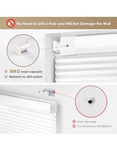 Cortinas Celulares LazBlinds 60 cm x 91 cm Blackout Sin Taladro