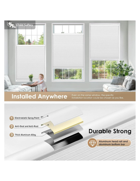 Cortinas Celulares LazBlinds 60 cm x 91 cm Blackout Sin Taladro Cortinas Celulares LazBlinds 60 cm x 91 cm Blackout Sin Taladro