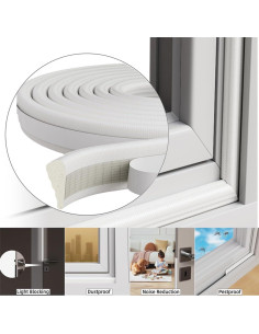 Tira de Sellado de Espuma DUOYHIEL 3m Blanco Aislante 2