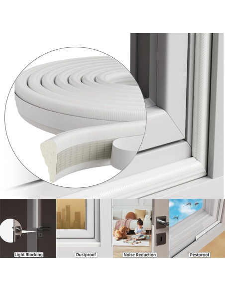 Tira de Sellado de Espuma DUOYHIEL 3m Blanco Aislante