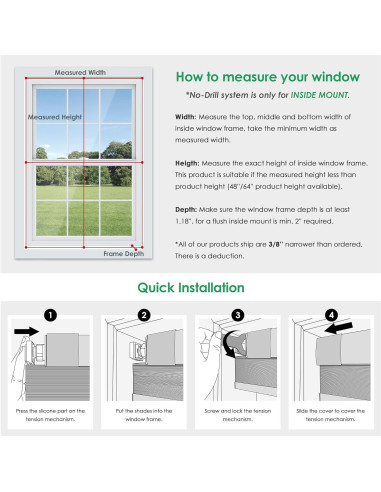 Cortinas Celulares LazBlinds 60 cm x 91 cm Blackout Sin Taladro