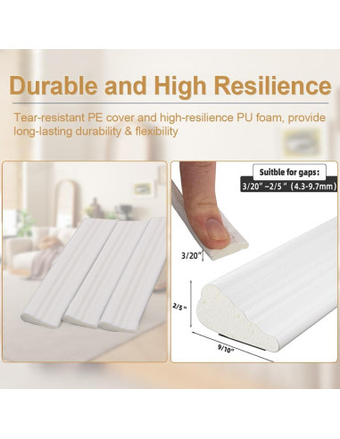 Tira de Sellado de Espuma DUOYHIEL 3m Blanco Aislante