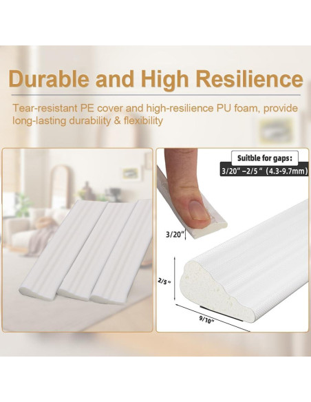 Tira de Sellado de Espuma DUOYHIEL 3m Blanco Aislante