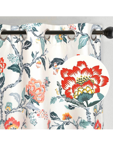 Cortinas Blackout Térmicas DriftAway Ada 2 Paneles 132x160 cm Floral