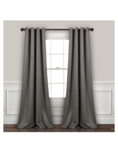 Paneles de Cortina Blackout Lush Decor 132x241 cm Gris Oscuro