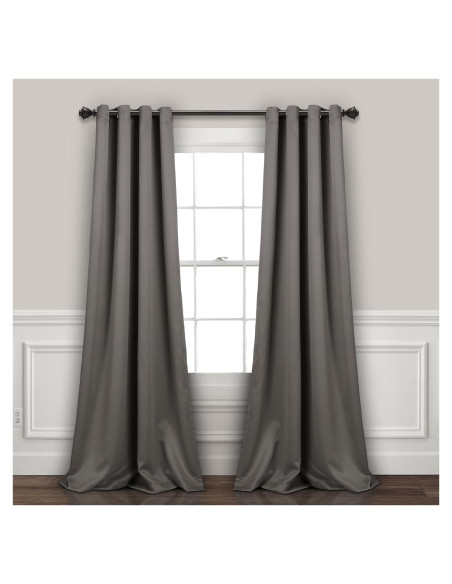 Paneles de Cortina Blackout Lush Decor 132x241 cm Gris Oscuro Paneles de Cortina Blackout Lush Decor 132x241 cm Gris Oscuro