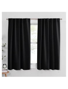 Cortinas Opacas PONY DANCE 107x114 cm Negras Aislantes Térmicas