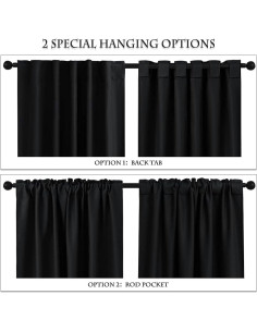 Cortinas Opacas PONY DANCE 107x114 cm Negras Aislantes Térmicas 2