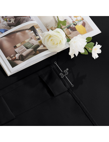 Cortinas Opacas PONY DANCE 107x114 cm Negras Aislantes Térmicas