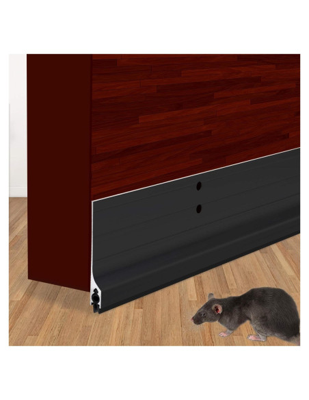 Sello de puerta USUKUE de aluminio 92.7 cm negro para corrientes de aire