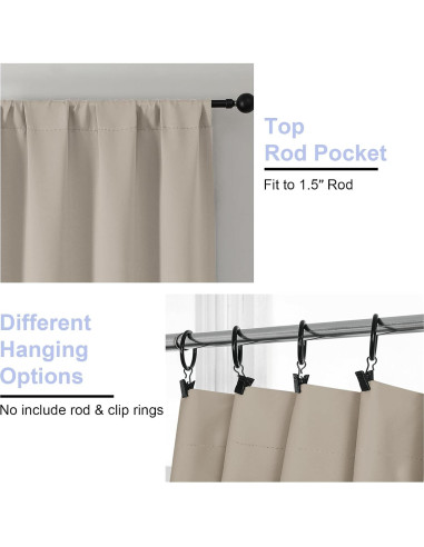 Cortinas Blackout Simplebrand 2 Paneles 101.6x160 cm Piedra