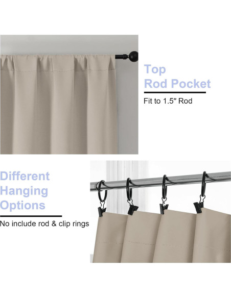 Cortinas Blackout Simplebrand 2 Paneles 101.6x160 cm Piedra