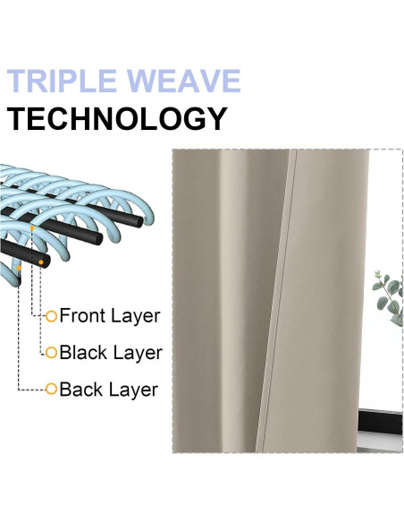 Cortinas Blackout Simplebrand 2 Paneles 101.6x160 cm Piedra